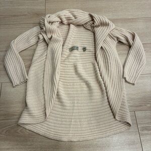 Peruvian Link Alpaca Collection Open Front Pale Pink Cardigan Sweater One Size